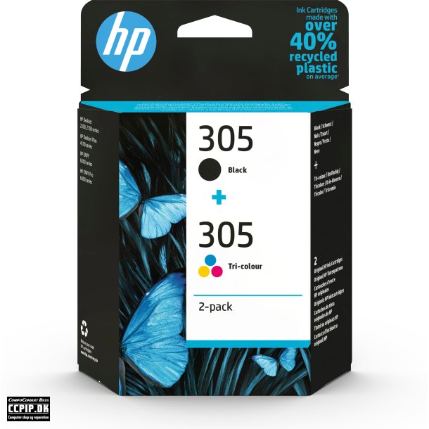 HP 305 Sort Farve (cyan, magenta, gul)