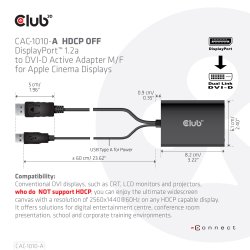Club 3D DisplayPort / DVI adapter 60cm