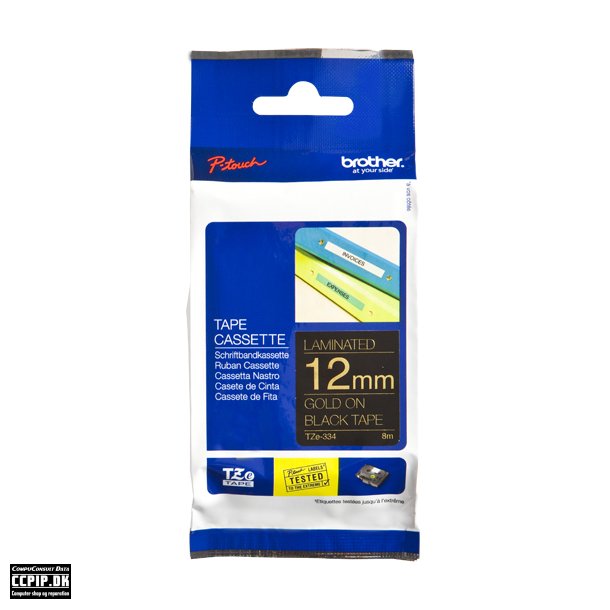 Brother TZe 334 Lamineret bnd  (1,2 cm x 8 m) 1rulle(r)