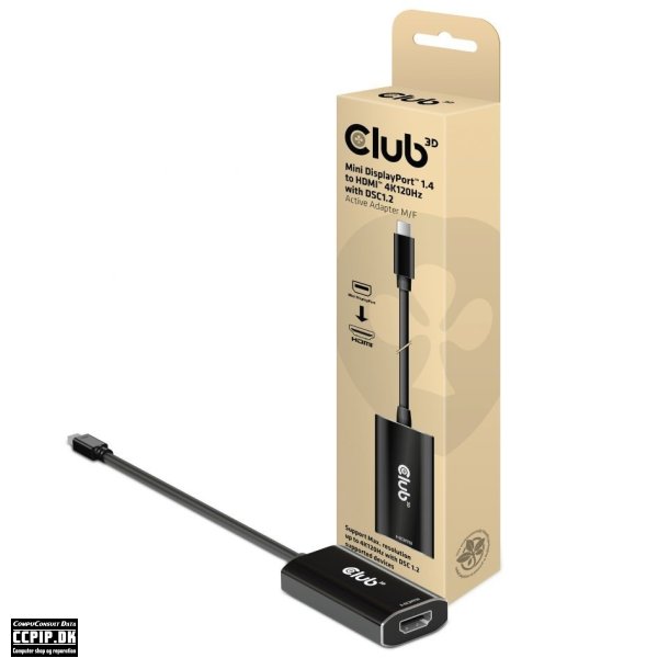 Club 3D Videoadapter Mini DisplayPort / HDMI 15cm Sort