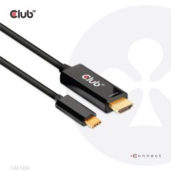 Club 3D Videoadapterkabel DisplayPort / HDMI 1.8m Sort