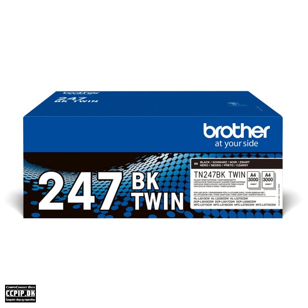 Brother TN 247BK TWIN Sort 3000 sider