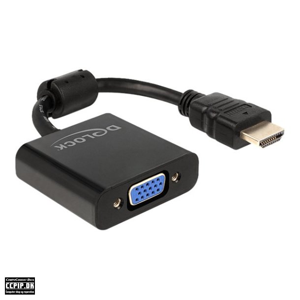 DeLOCK Videoadapter HDMI / VGA 25.5cm Sort