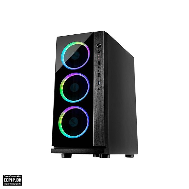 Inter-Tech W-III RGB Trn ATX Ingen strmforsyning Sort