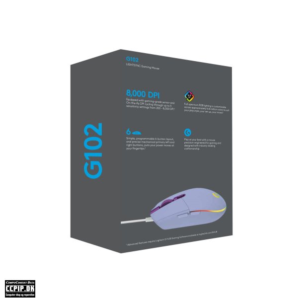 Logitech Gaming Mouse G102 LIGHTSYNC Optisk Kabling Lilla