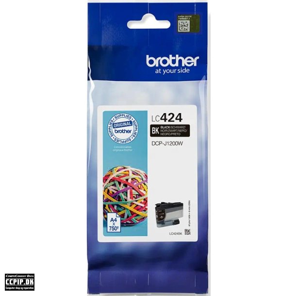 Brother LC 424BK Sort 750 sider Blk LC424BK