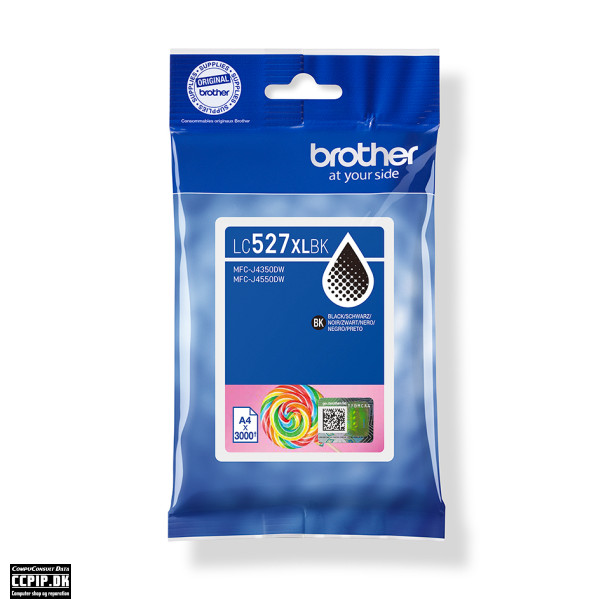 Brother LC527XLBK blkpatron - SORT - 3.000 sider