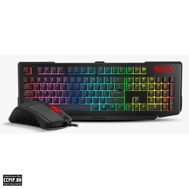 Ozone Double Tap Tastatur og Mus Semimekanisk RGB Kabling