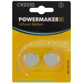 Powermaker CR2032 Lithium Batteri - Blister med 2 stk.
