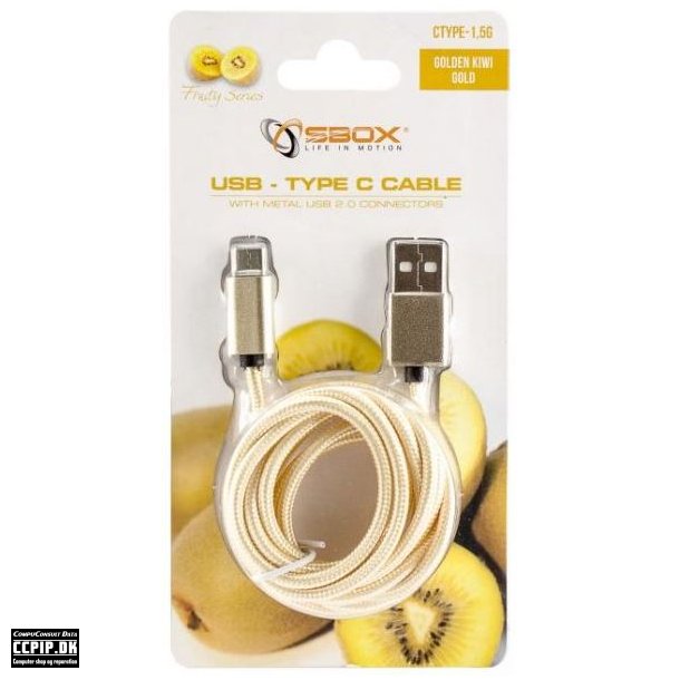 Sbox USB til USB-C Kabel 1,5 Meter Gold